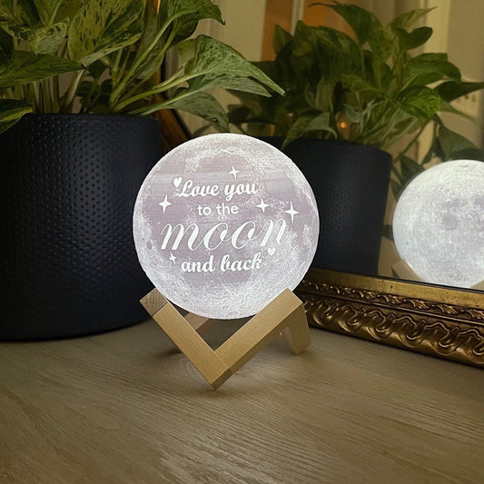 "Love you to the moon and back" Moon Lamp