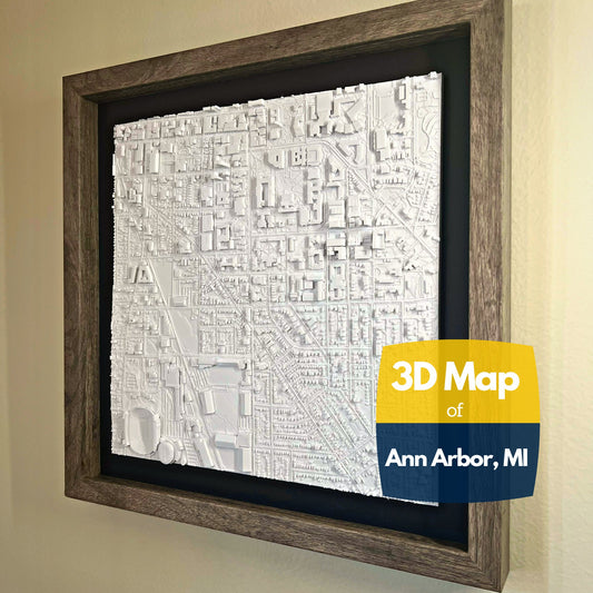 Ann Arbor, Michigan 3D Campus Map | Graduation Gift | For Students, Alumni and Graduates