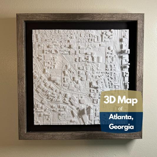 Atlanta, Georgia 3D College Campus Map | Graduation Gift | For Students and Graduates